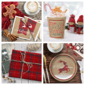 Warm wünscht Kraft & Tartan Red/Green ID589 Button