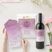 Rose Gold Glitzer & Ribbon 70. Geburtstag Geschenkschachtel