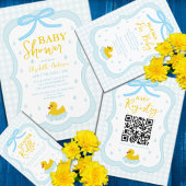 Water Droplets Gingham Boy Baby Shower Geschenkschachtel