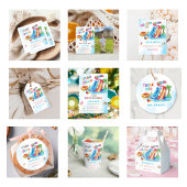 Wasserrutsche Splash Geburtstagsparty Runder Aufkleber