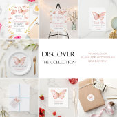 Niedlich Blush Pink Schmetterlinge 1. Geburtstag P Einladung