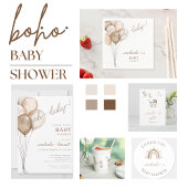 Boho Watercolor Ballon Babydusche Windelwanne Wind Begleitkarte