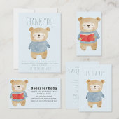 Teddy Bear Blue Junge Dusche Niedlich vielen Dank Dankeskarte