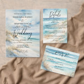 Aquarellküste am Strand Hochzeit Gästebuch (Personalisiere diese Kollektion eines unabhängigen Creators.)