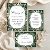 Aquarell Verzauberter Wald QR-Code Hochzeit Einladung