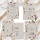 Aquarell Blumenbogen Hochzeit Save the Date Ankündigung