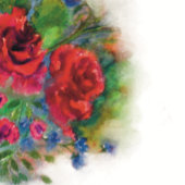 Wasserfarbene, von Blumen verzauberte Rose Einladung