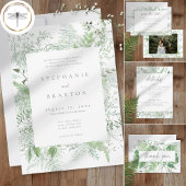 Watercolor Greenery Fern Rustic Wedding Begleitkarte