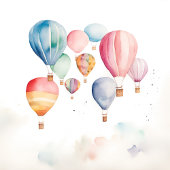 Heißluftballons mit Jungenspass Quadratischer Aufkleber