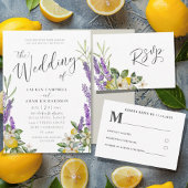 Save the Date Lemons & Lavender Wedding Postkarte