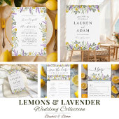 Rustikale Lemons & Lavender Wedding RSVP Karte