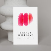 Rosa Aquarellfarben Makeup-Armbanduhren mit flache Mitteilungskarte