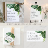 Wasserfarbe Monstera Sommerdusche Einladung