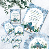Blaue Blumen-Gingham Oh Hirsch Baby-Party Pappteller