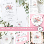 Book Watercolor Floral Bridal Shower Einladung
