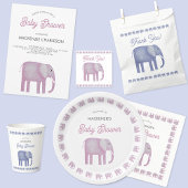Blue Elephant Baby Dusche Pappteller