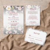 Aquarell Rosa Gelbe Rosen, schwarz verschwommen, H Save The Date (Personalisiere diese Kollektion eines unabhängigen Creators.)