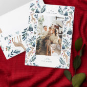 Wasserfarbenfrohe Rentiere im Waldurlaub Quadratischer Aufkleber (Personalisiere diese Kollektion eines unabhängigen Creators.)