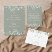 Floral Flieder Grün Sagegrün QR-Code Hochzeit Einladung (Personalisiere diese Kollektion eines unabhängigen Creators.)