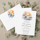 Wasserfarbe Segelboot Sonnenuntergang Seascape Hoc Save The Date (Personalisieren Sie die Kollektion dieses unabhängigen Creators. Test)