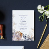 Seashell Corals Wedding All In One Einladung
