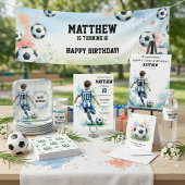 Watercolor Soccer Birthday Party Blue and Green Pappbecher