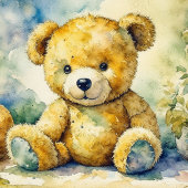 Aquarell Teddy Bear Baby Dusche Willkommen Banner