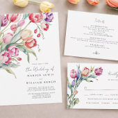 Kaskadierende Wasserfarben Tulpen Hochzeit Serviette