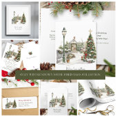 Gedicht Grün Weiße Berries Schneeschrei Feiertagskarte