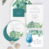 Wine Labels Tropical Palm Blätter Weinetikett