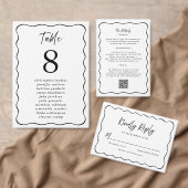 Handgeschriebene Wavy Frame Black & White Save The Date (Personalisiere diese Kollektion eines unabhängigen Creators.)