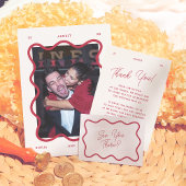 Budget Welliges Rahmen Retro-Foto Hochzeitseinladu