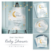 Mama, über der Mond-Babydusche blau zu sein Button
