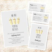 Wir poppen Flaschen Pink Girl Babydusche Einladung