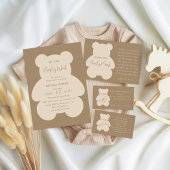 Bearly Wait Beige Teddy Bear Baby Shower Runder Aufkleber