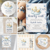 Teddy Bear Theme Baby shower boy Dankeskarte