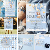 Bear Baby Shower for Boy | We Can Bearly wait Einladung