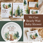 We Can Bearly Wait Woodland Baby Shower Plates Pappteller