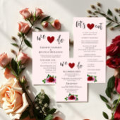 Rosa-Hochzeit Dankeskarte