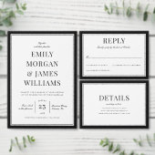 Classic Black Frame Wedding Details QR Code Begleitkarte (Personalisiere diese Kollektion eines unabhängigen Creators.)