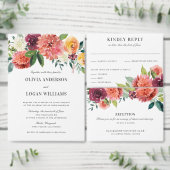 Romantic Watercolor Bouquet Wedding Reply RSVP Karte (Personalisiere diese Kollektion eines unabhängigen Creators.)