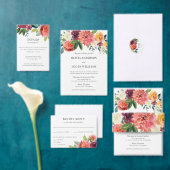 Romantic Watercolor Bouquet Wedding Reception  Begleitkarte (Personalisiere diese Kollektion eines unabhängigen Creators.)