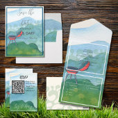 Hochzeitsgrill - Save the Date Postkarte