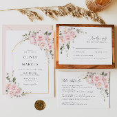 Boho Blush Pink Rose Rose Gold Arch Hochzeit Save The Date
