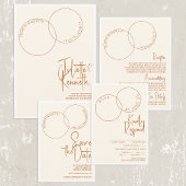 Two Rings Save The Wedding Date Invitation Einladung