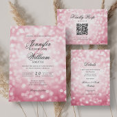 Elegantes Script Wedding Blush Pink Bokeh Lights Save The Date