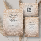 Elegantes Script Wedding Rose Gold Bokeh Lights Save The Date