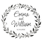 Elegante, einfache Hochzeit mit Blumen Einladung