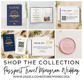 Reisepass Zielort Hochzeit Monogramm  Save The Date