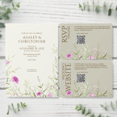 Elegante Moderne Wildblume White & Bronze Wedding Programm (Personalisiere diese Kollektion eines unabhängigen Creators.)